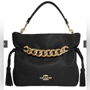 Reposh: Andy Crossbody Coach Black Leather Shoulder Bag with Gold Chain